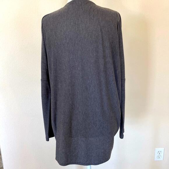 For Cynthia wrap knit top gray grey S - Picture 3 of 6
